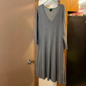 Woman’s grey dress.